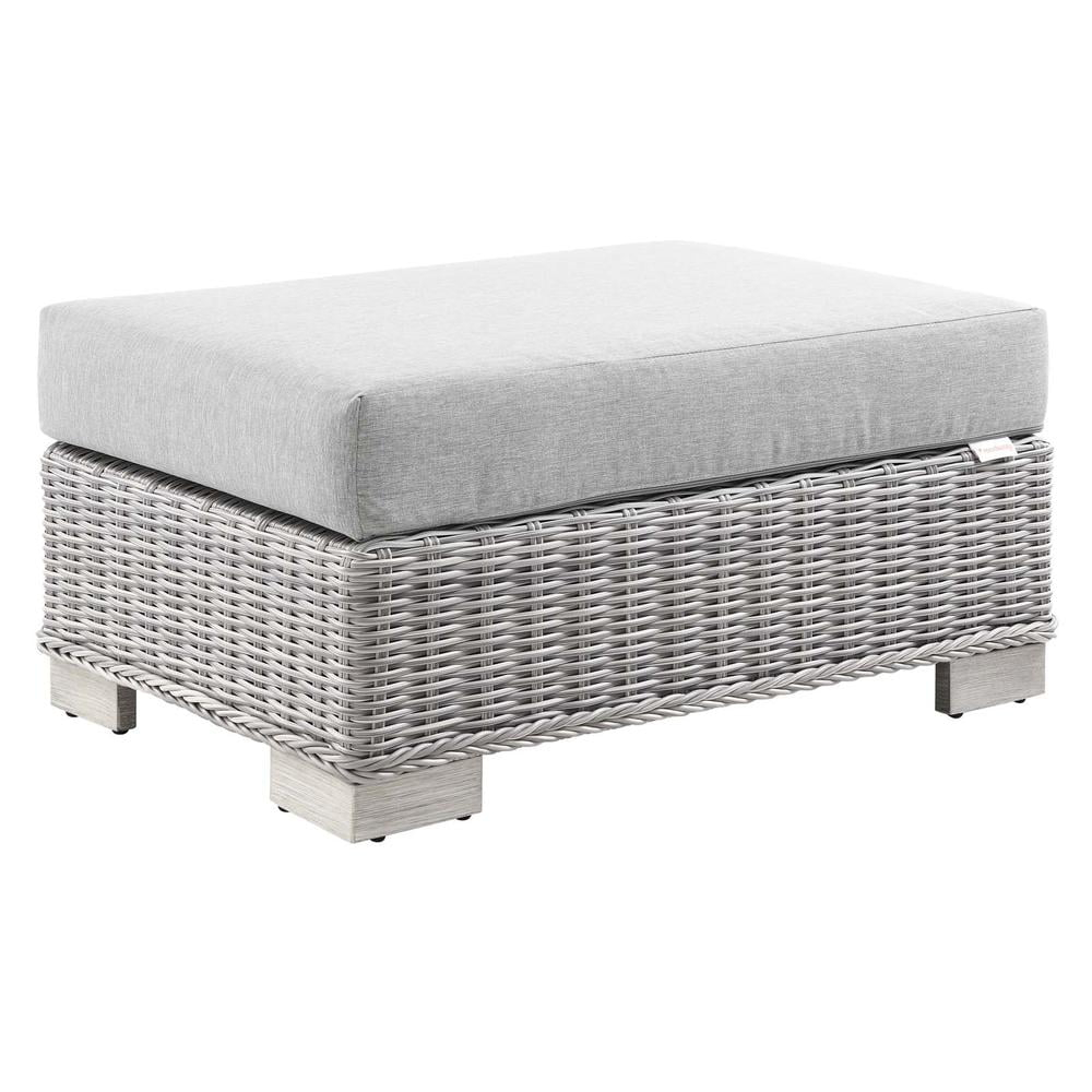 Modway Conway Outdoor Patio Wicker Rattan Ottoman