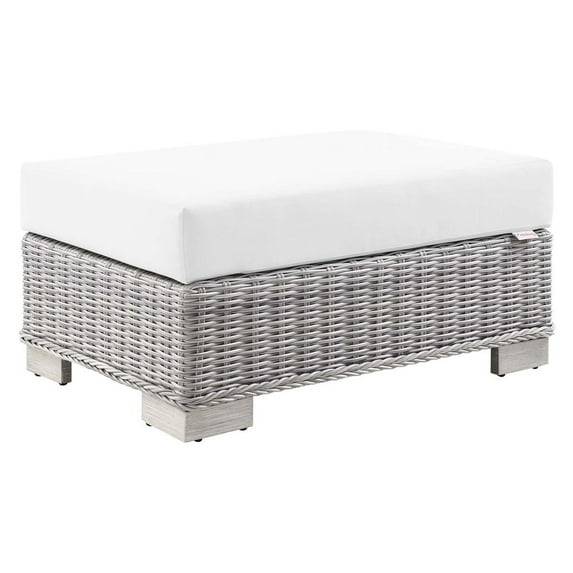 Modway Conway Outdoor Patio Wicker Rattan Ottoman