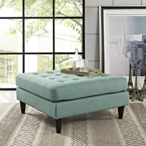 Modway Empress Upholstered Fabric Large Ottoman in Laguna