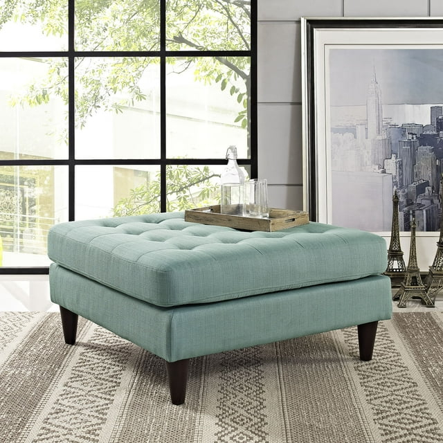 Modway Empress Upholstered Fabric Large Ottoman in Laguna