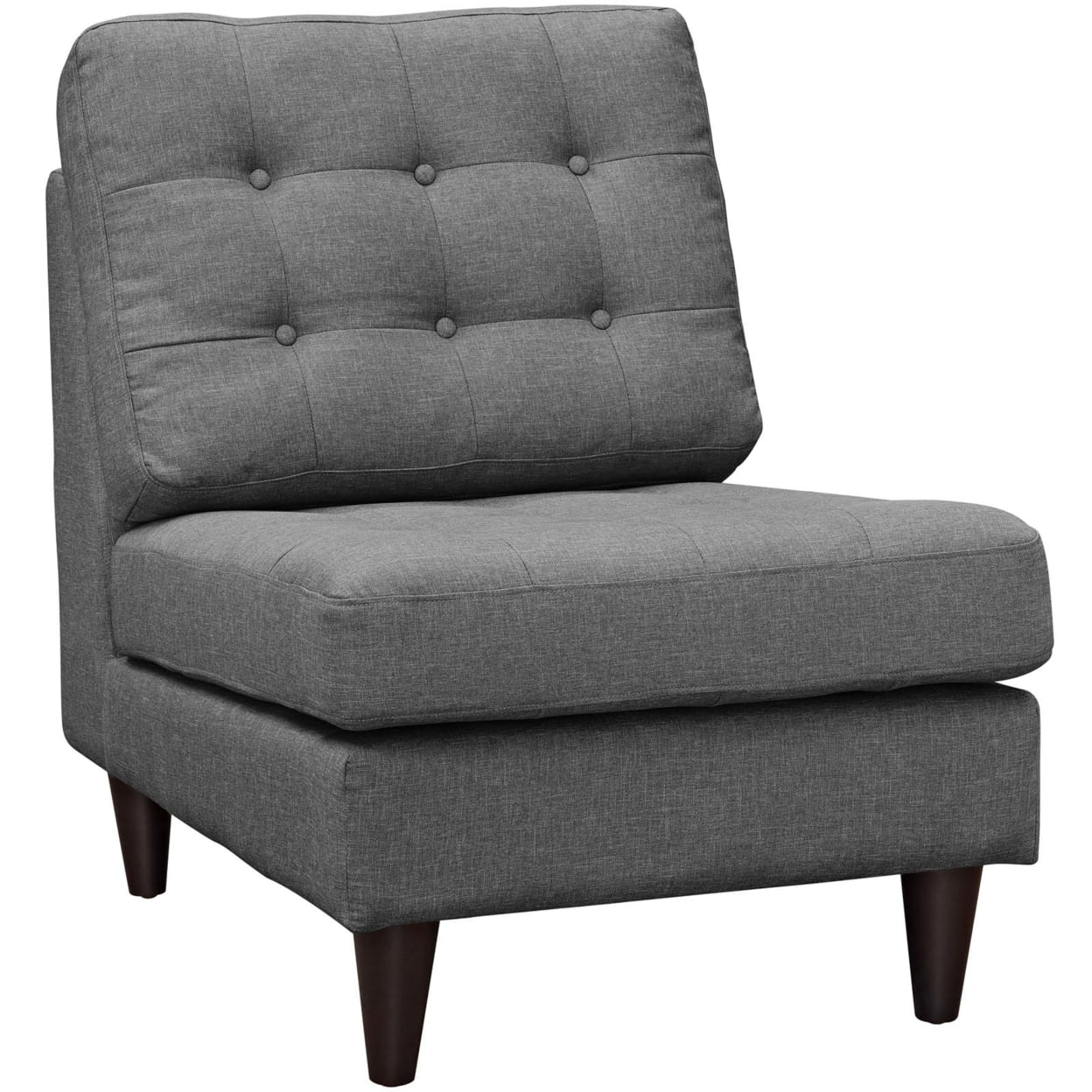 Modway Empress Upholstered Fabric Lounge Chair in Gray