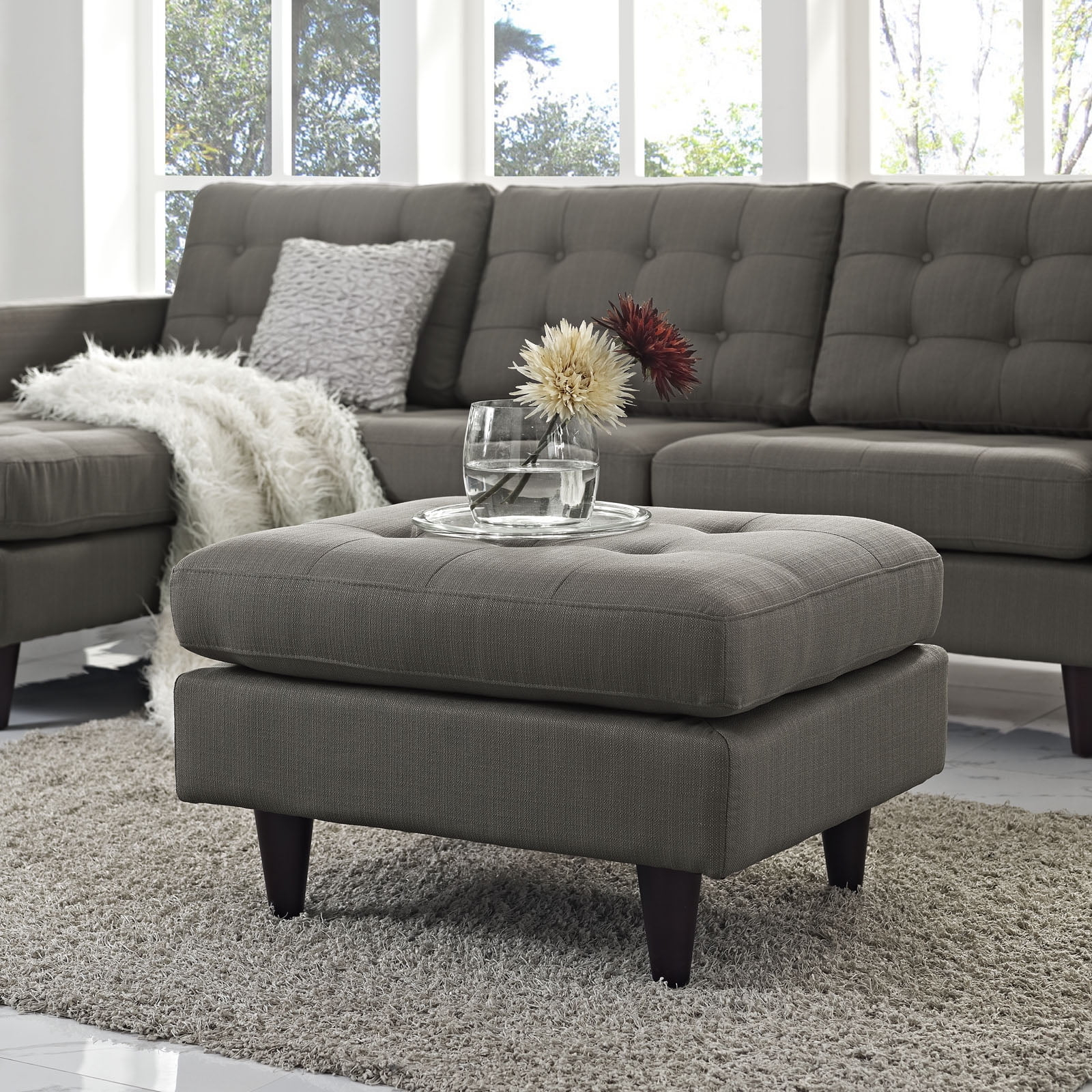 Modway Empress Upholstered Ottoman, Multiple Colors