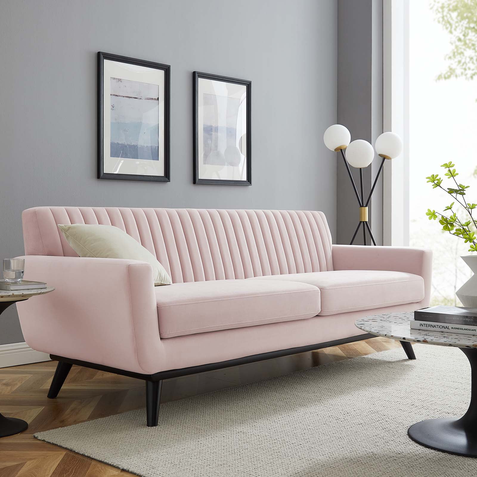 Modway Engage Channel Tufted Performance Velvet Sofa