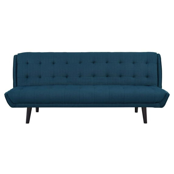 Modway Glance Tufted Convertible Fabric Sofa Bed in Azure