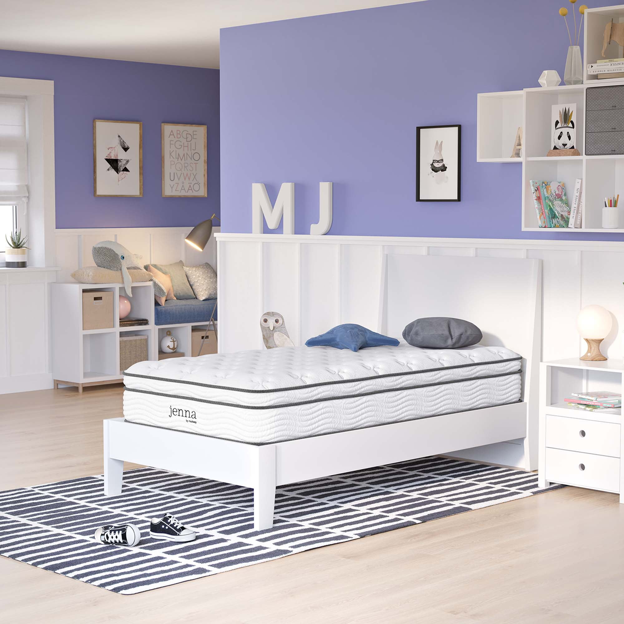 Modway Jenna 10" Innerspring and Foam Twin XL Mattress in White
