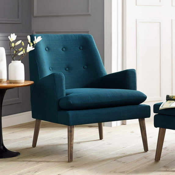 Modway Leisure Upholstered Lounge Chair in Azure