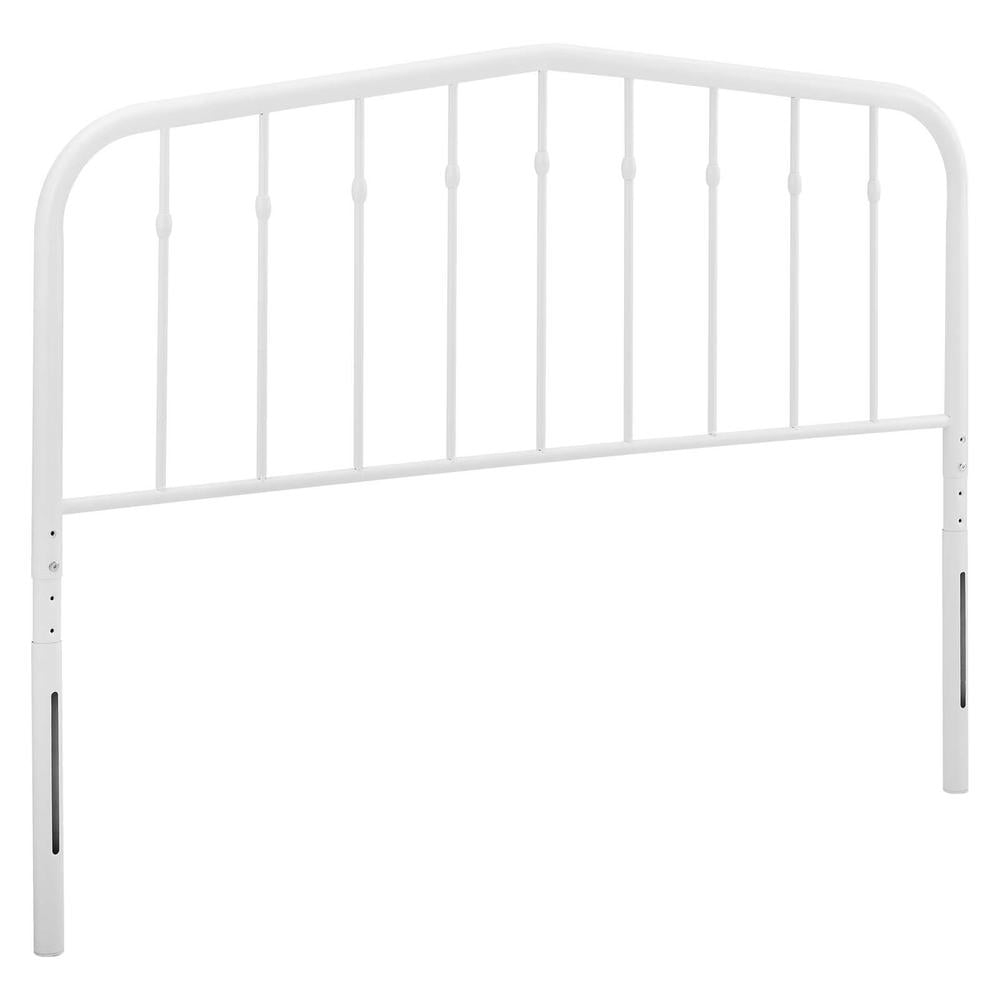 Lennon White Twin Metal Headboard with Adjustable Height