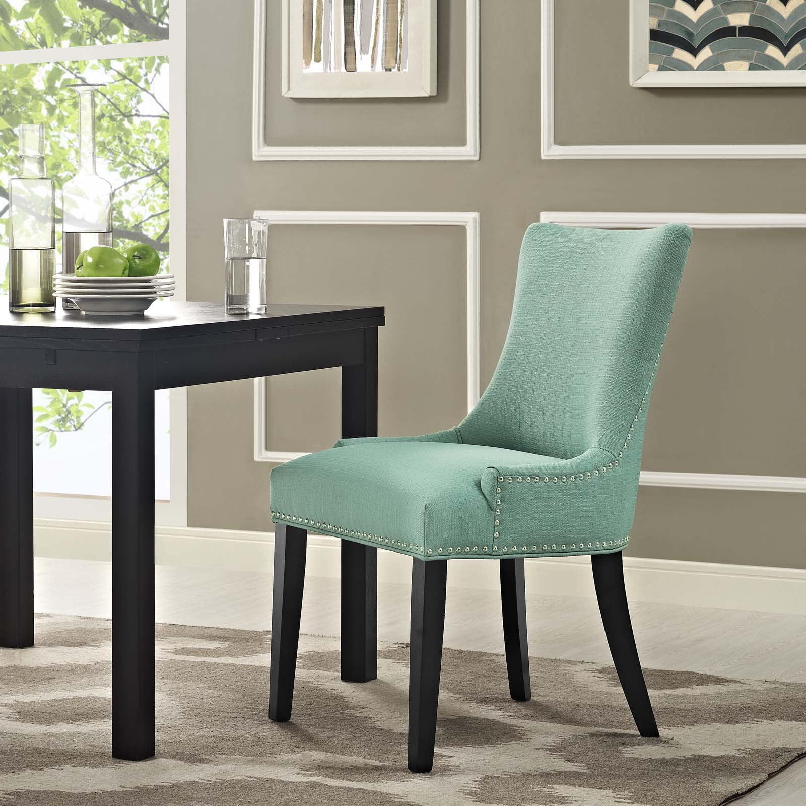 Modway Marquis Fabric Dining Chair in Laguna