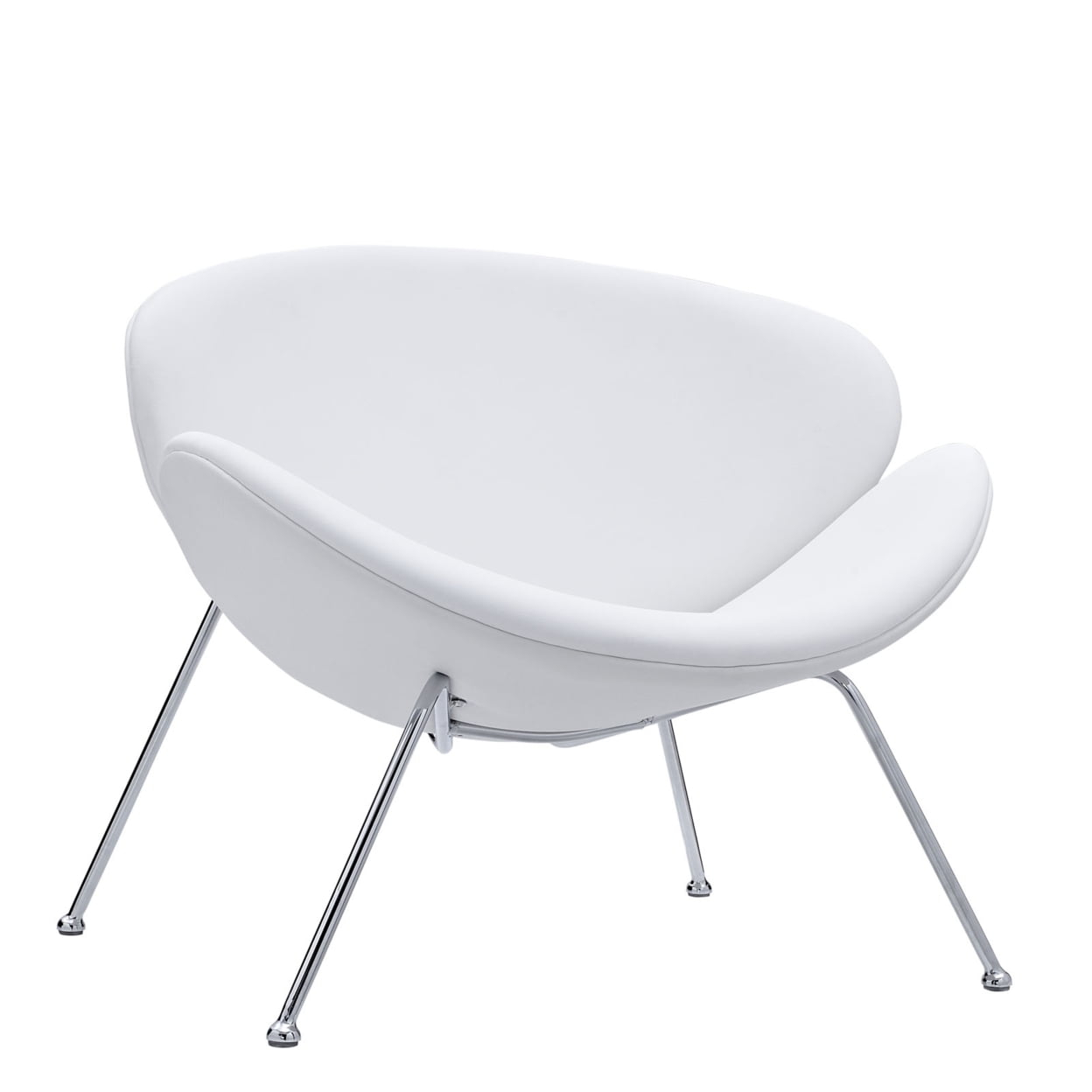 Modway Nutshell Upholstered Vinyl Lounge Chair in White