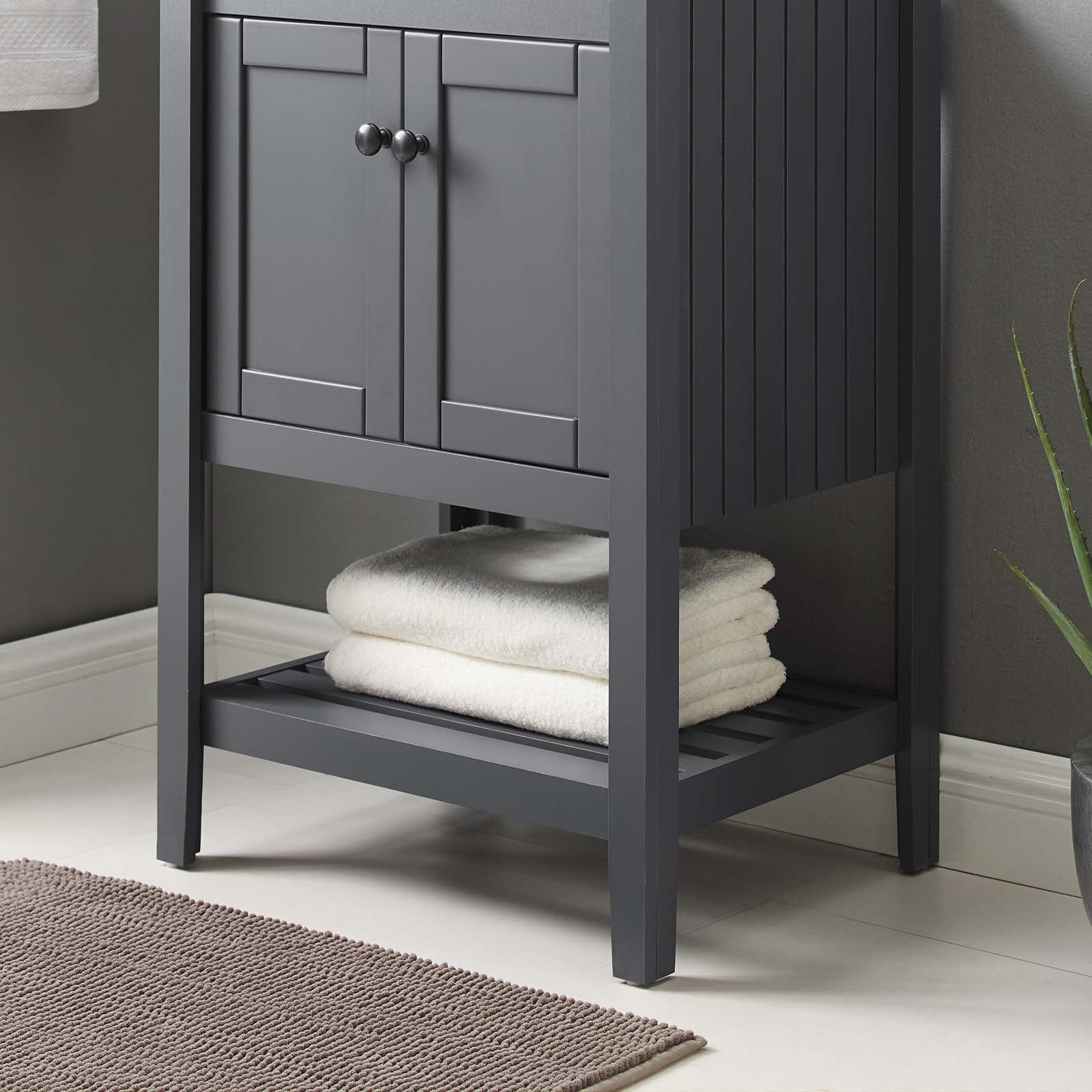 Modway Prestige 23" Bathroom Vanity Cabinet (Sink Basin Not Included) in Gray