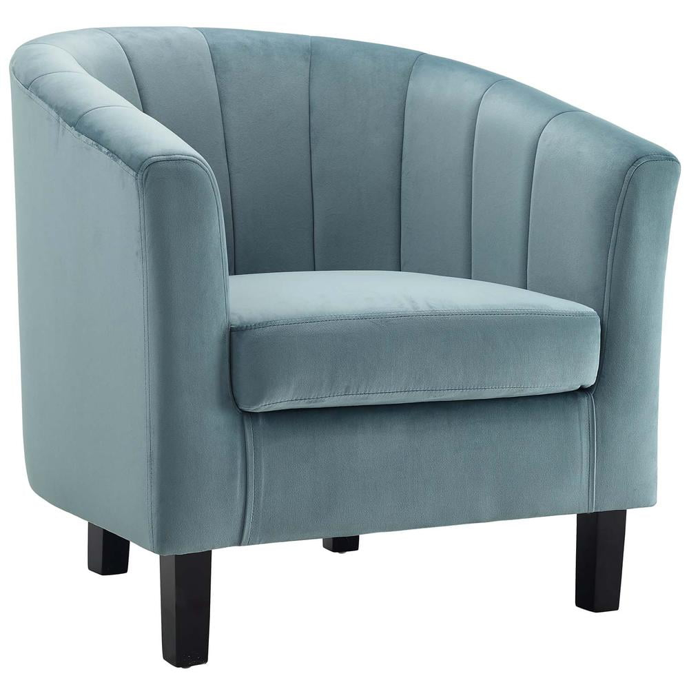Modway Prospect Channel Tufted Performance Velvet Armchair - Light Blue
