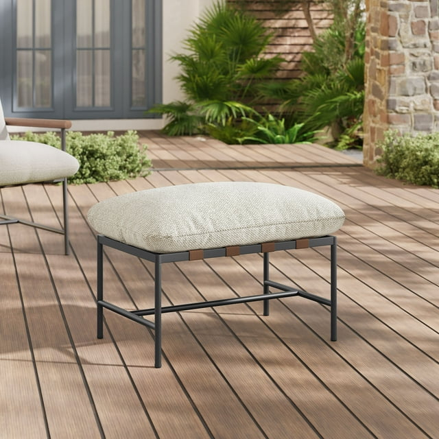 Modway Raya Outdoor Patio Boucle Ottoman in Ivory