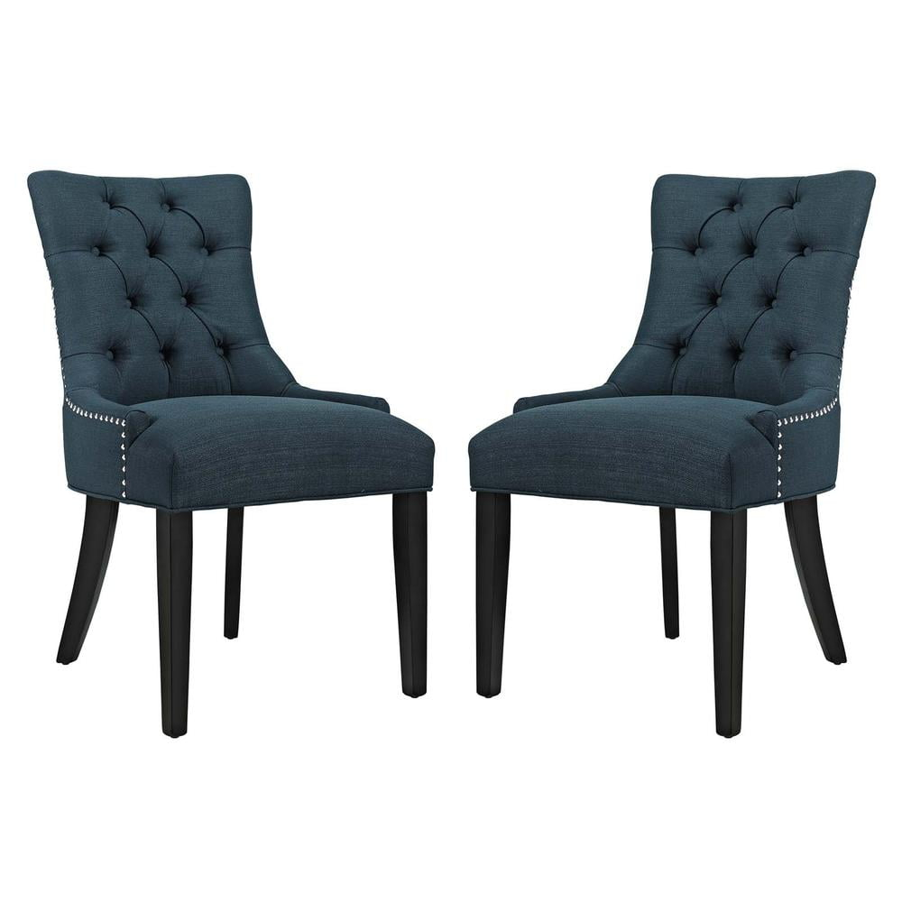 Modway Regent Dining Side Chair Fabric Set of 2 in Azure