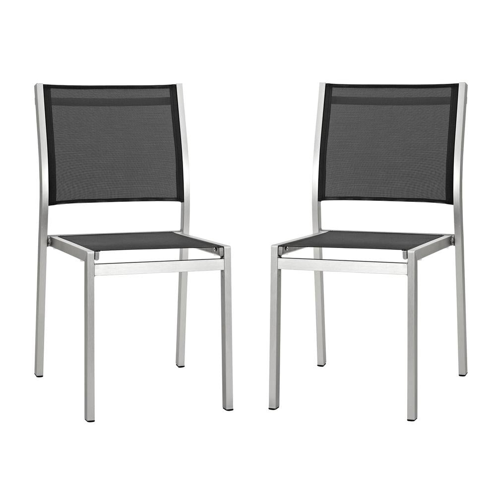 Modway Shore Side Chair Outdoor Patio Aluminum Set of 2
