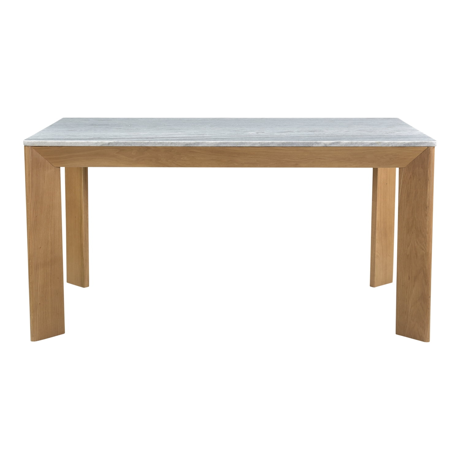 Angle Contemporary Reclaimed Wood & Marble Extendable Dining Table