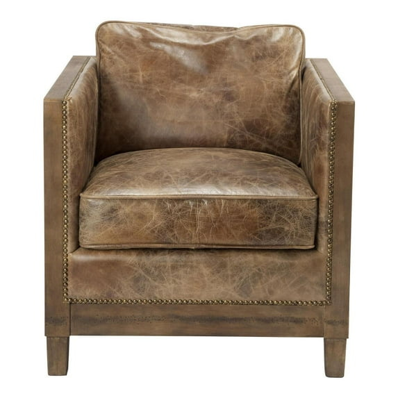 HomeStock Tribal Treasures Club Chair Light Brown , Modern Club Chair, Leather Club Chair, Upholstered Club Chair, Traditional Club Chair, Accent Club Chair, Vintage Club Chair
