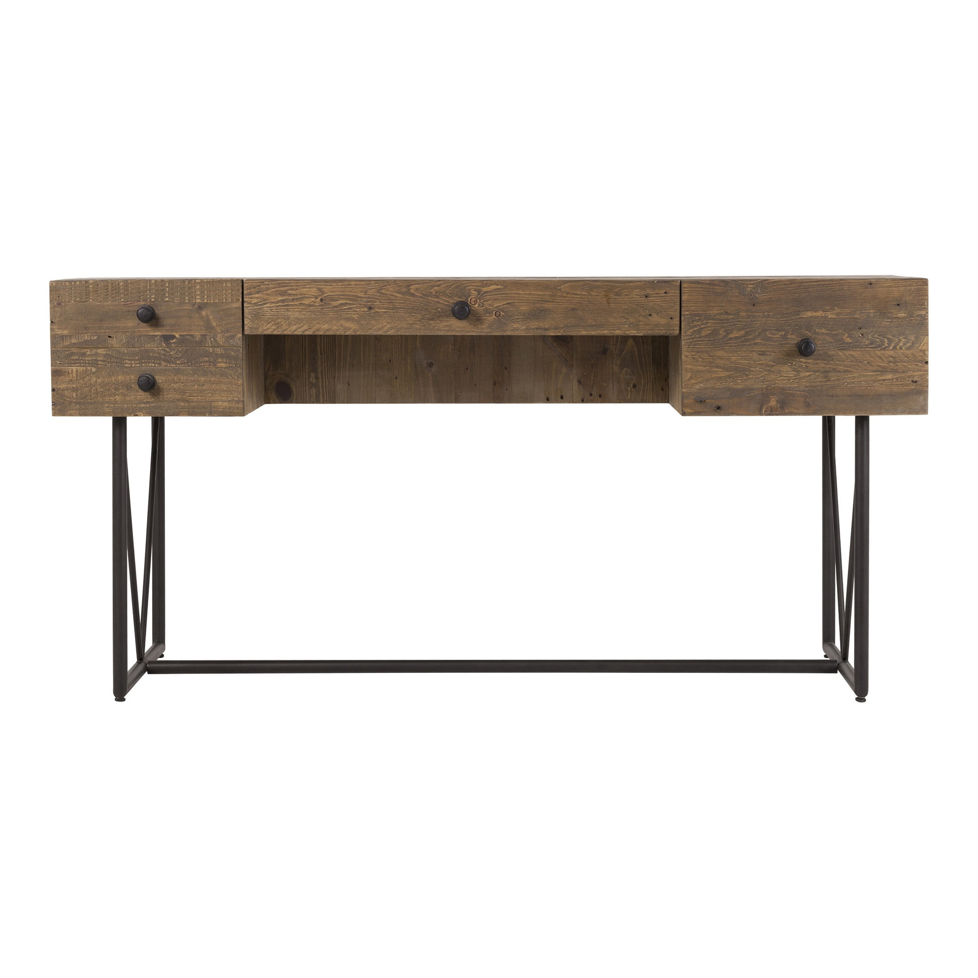 Moe's Home Collection Orchard Wood Writing Desk with Steel Base in Natural