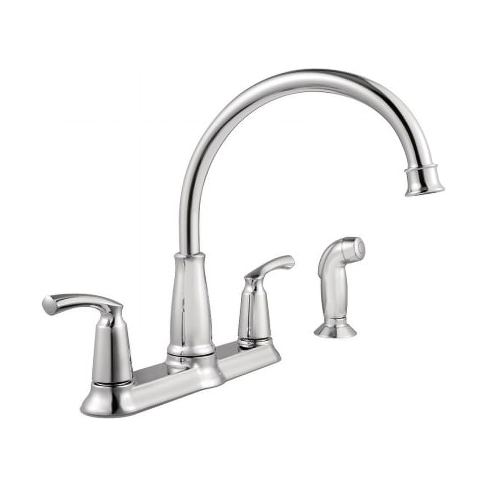 Moen Bexley Two Handle Chrome Kitchen Faucet Side Sprayer Included