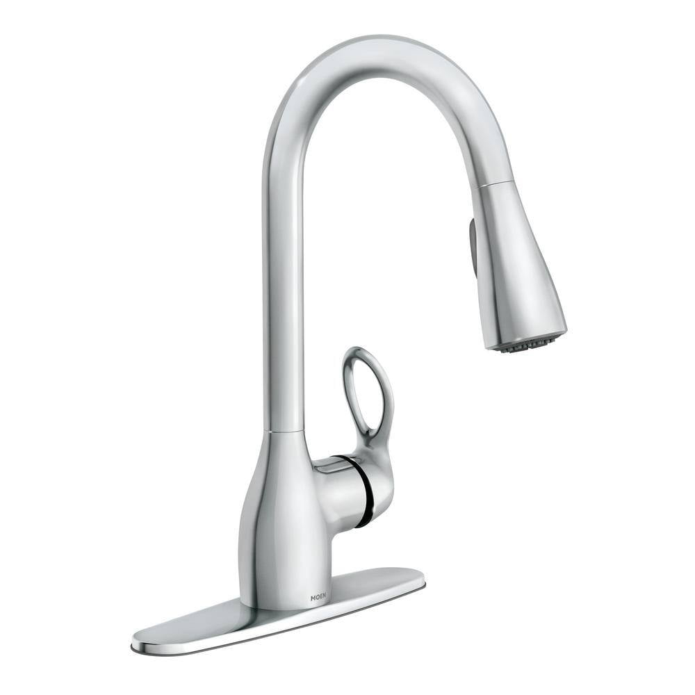 Moen CA87011 Kleo Single Handle, High Arc Kitchen Faucet, Pull-Down Spray, Chrome - Quantity 1