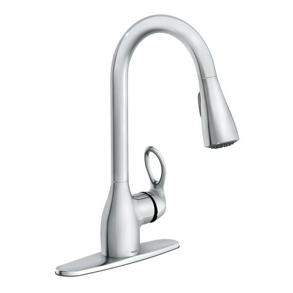 Moen CA87011 Kleo Single Handle, High Arc Kitchen Faucet, Pull-Down Spray, Chrome - Quantity 1