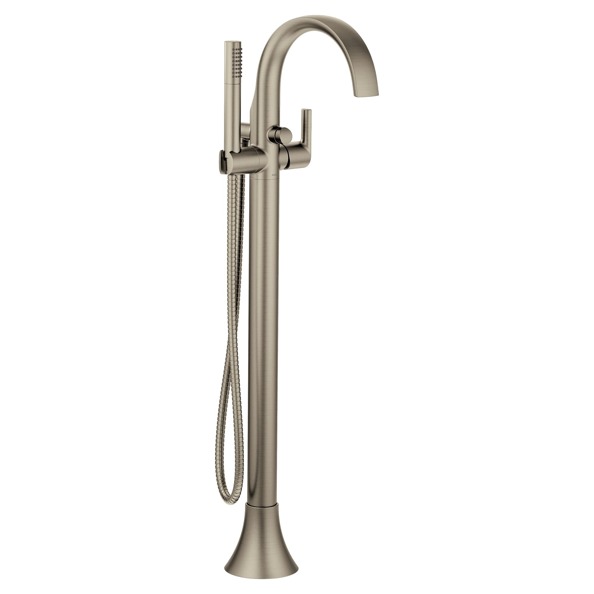 Moen Doux Single Handle Floor Mounted Freestanding Tub Filler with Handshower