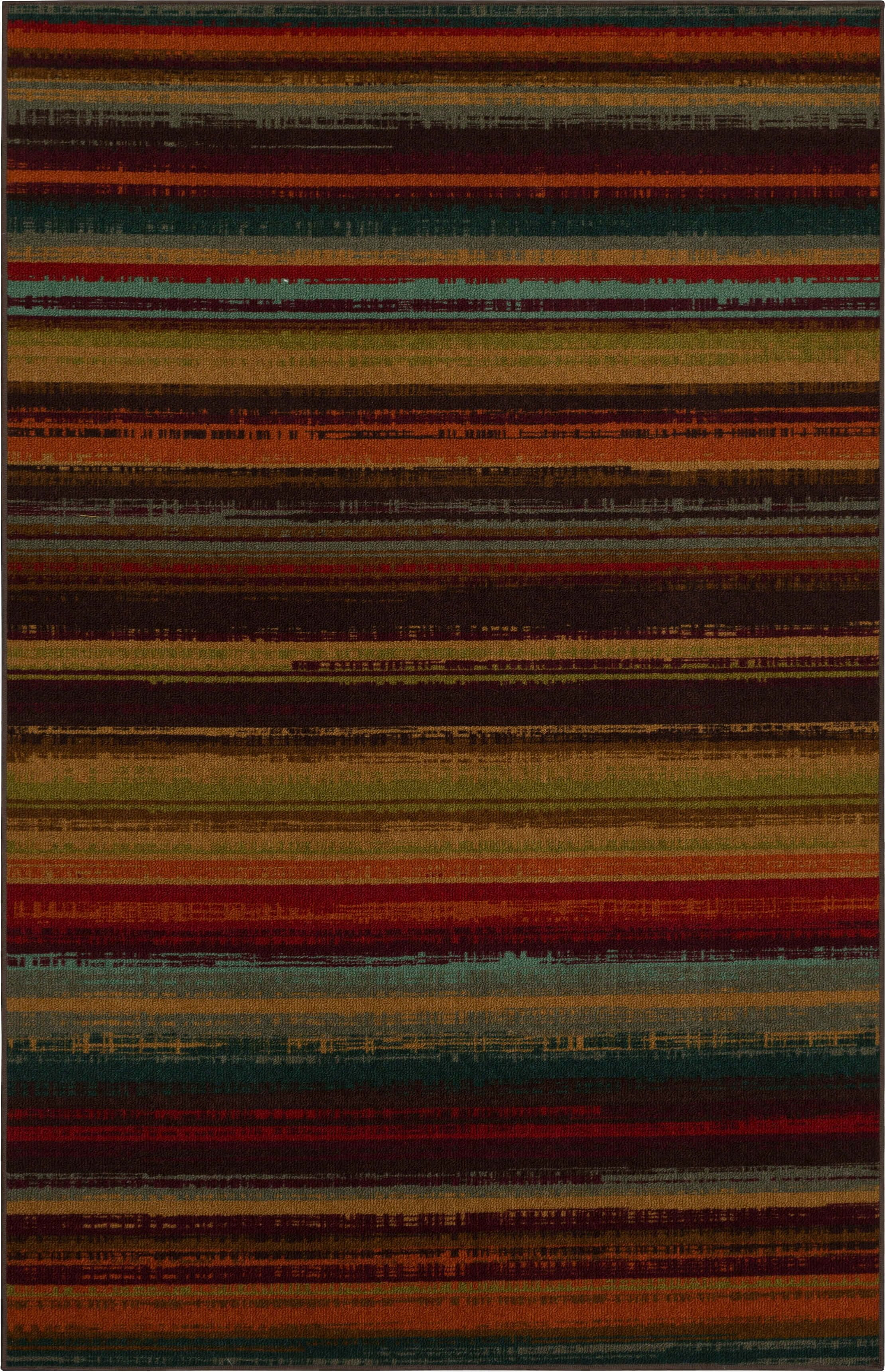 Mohawk Home Avenue Stripe Multi Low Pile Non-Slip Stain/Fade Resistant Indoor Area Rug, 4' x 6'