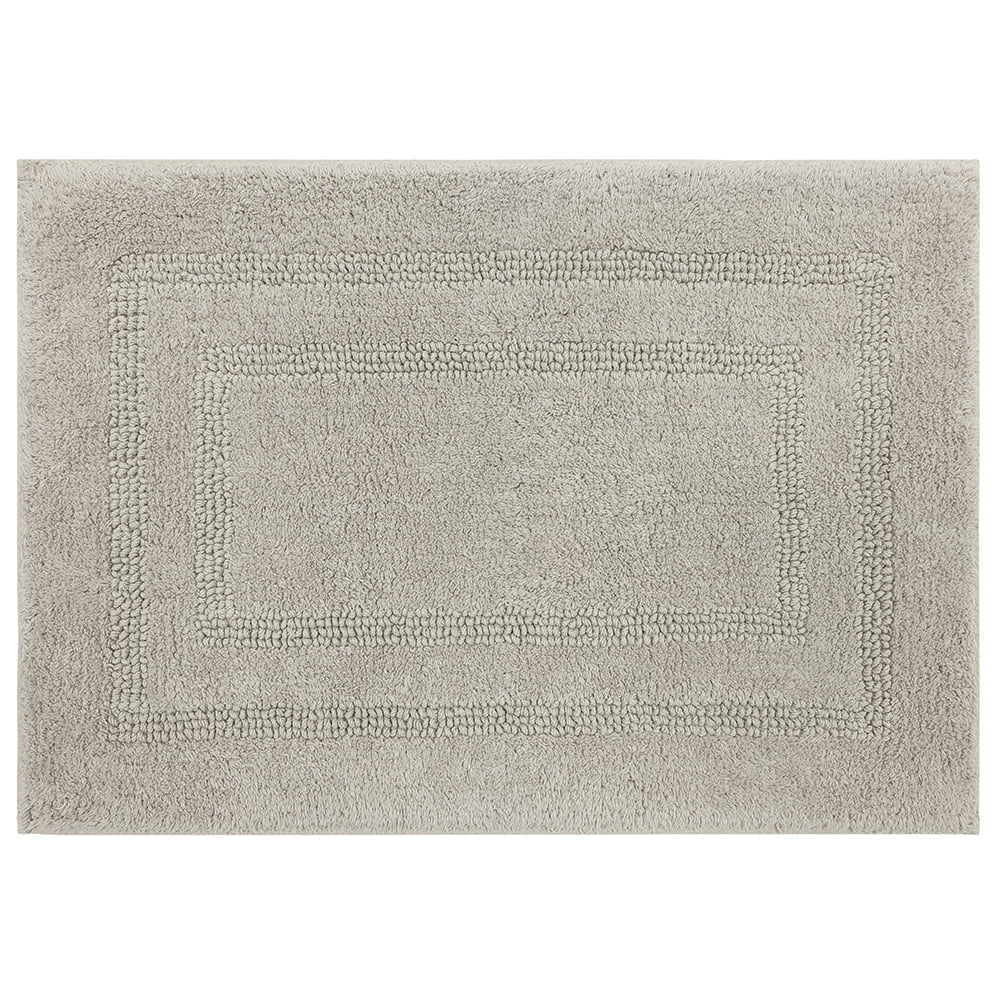 Mohawk Cotton Bath Mat Soft Absorbent Quick Dry Machine Washable Bathroom Mat, Silver, 27" x 45"