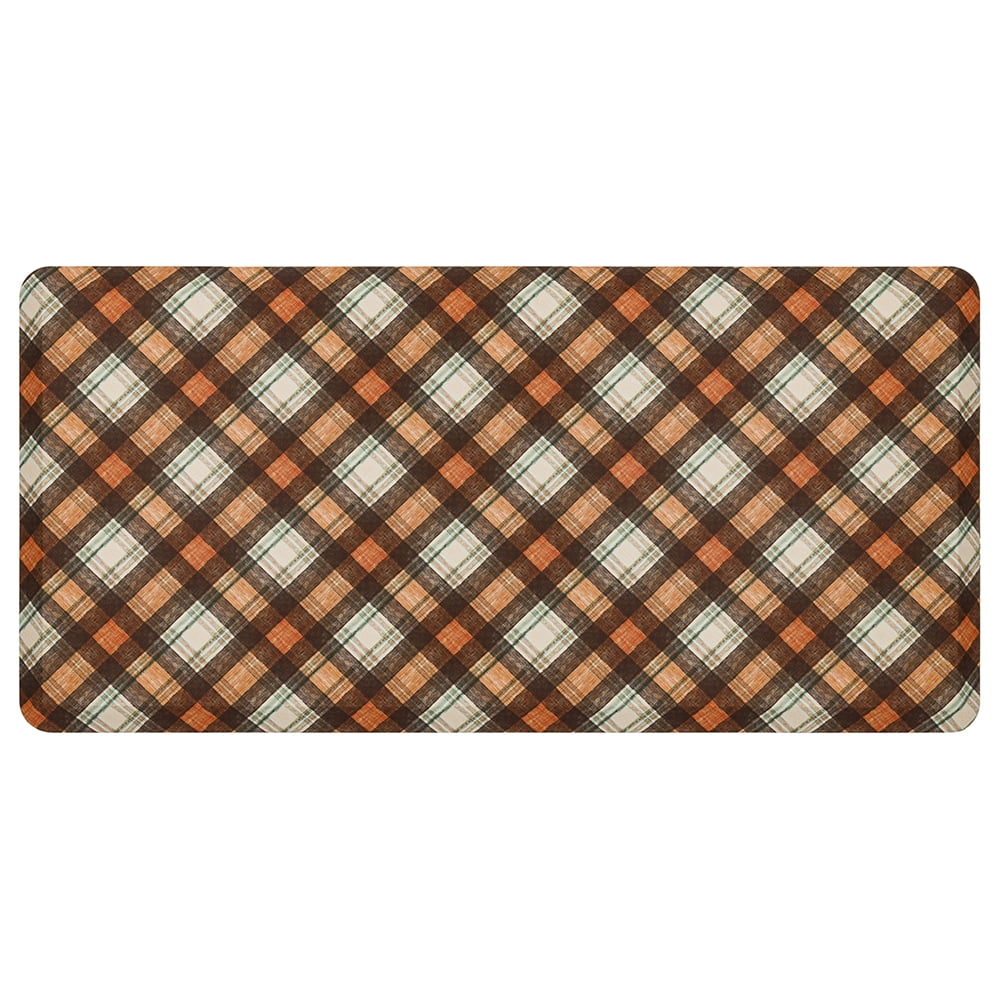 Mohawk Home Harvest Chalk Plaid Dri-Pro Deluxe Cushion Mat, Multi, 1' 8" x 3' 6"