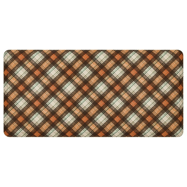 Mohawk Home Harvest Chalk Plaid Dri-Pro Deluxe Cushion Mat, Multi, 1' 8" x 3' 6"
