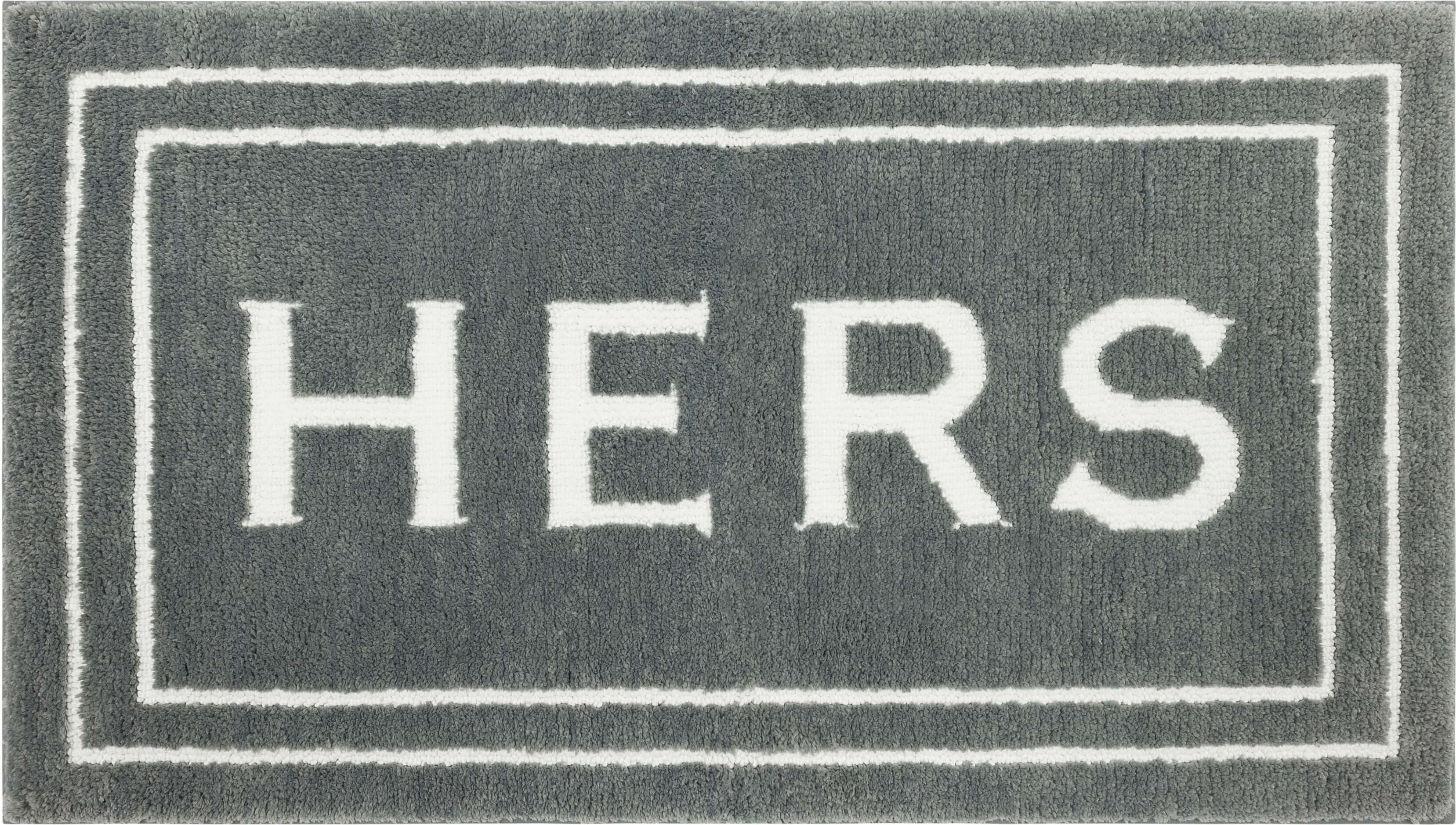 Mohawk Home Hers Knited Washable Polyester Non-Slip Bath Mat, Pewter, 1'8" x 2'10"