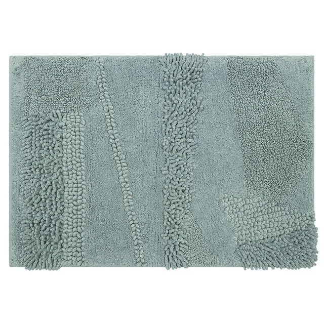 Mohawk Home Plush Cotton Fade/Stain Resistant Non-slip Machine Washable Bath Mat, Glacier, 1' 9" x 2' 10"