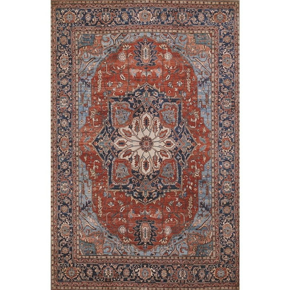 Momeni Traditional Rectangle Area Rug, Red, 7'6" X 9'6"