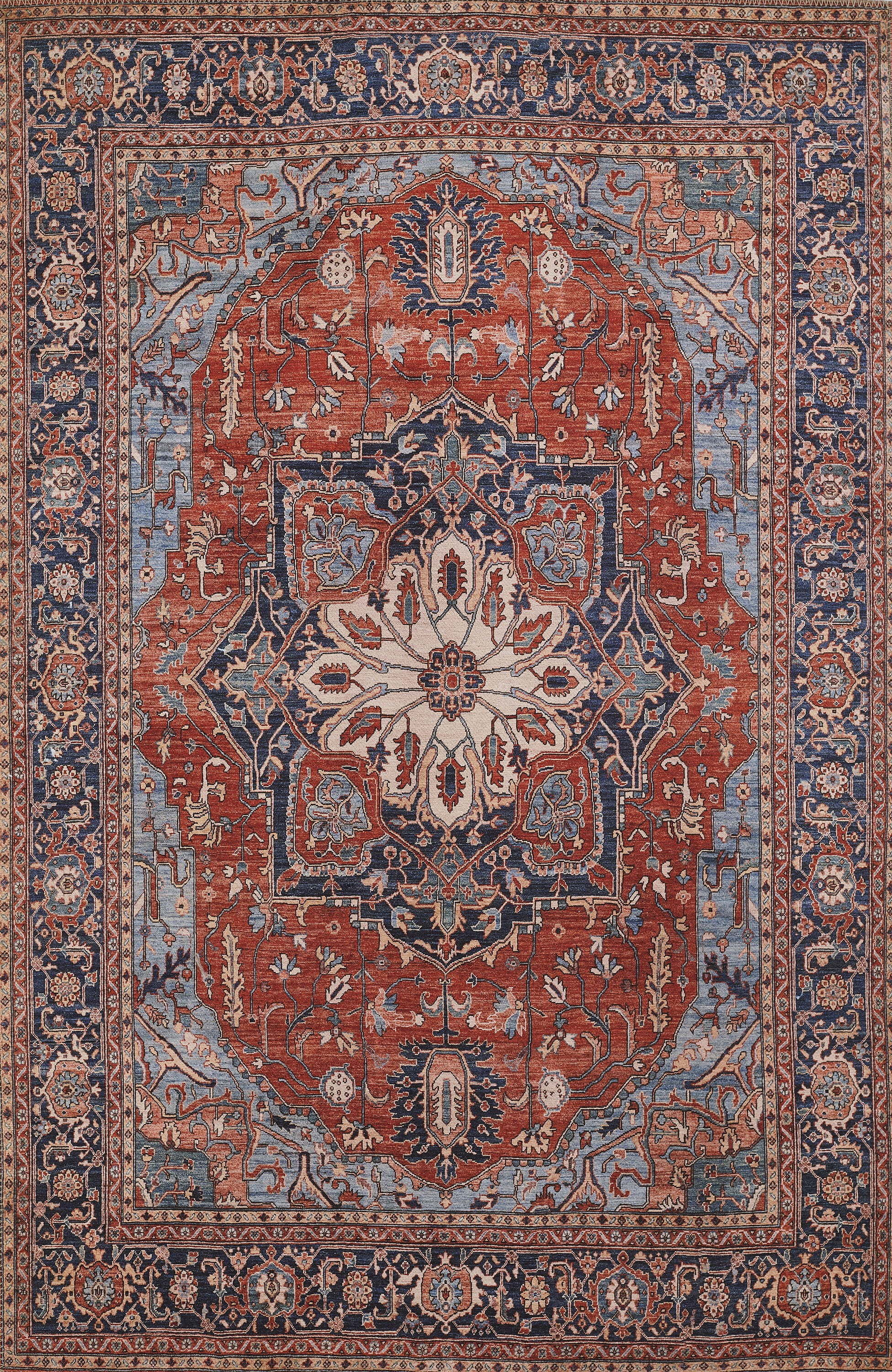 Momeni Traditional Rectangle Area Rug, Red, 7'6" X 9'6"