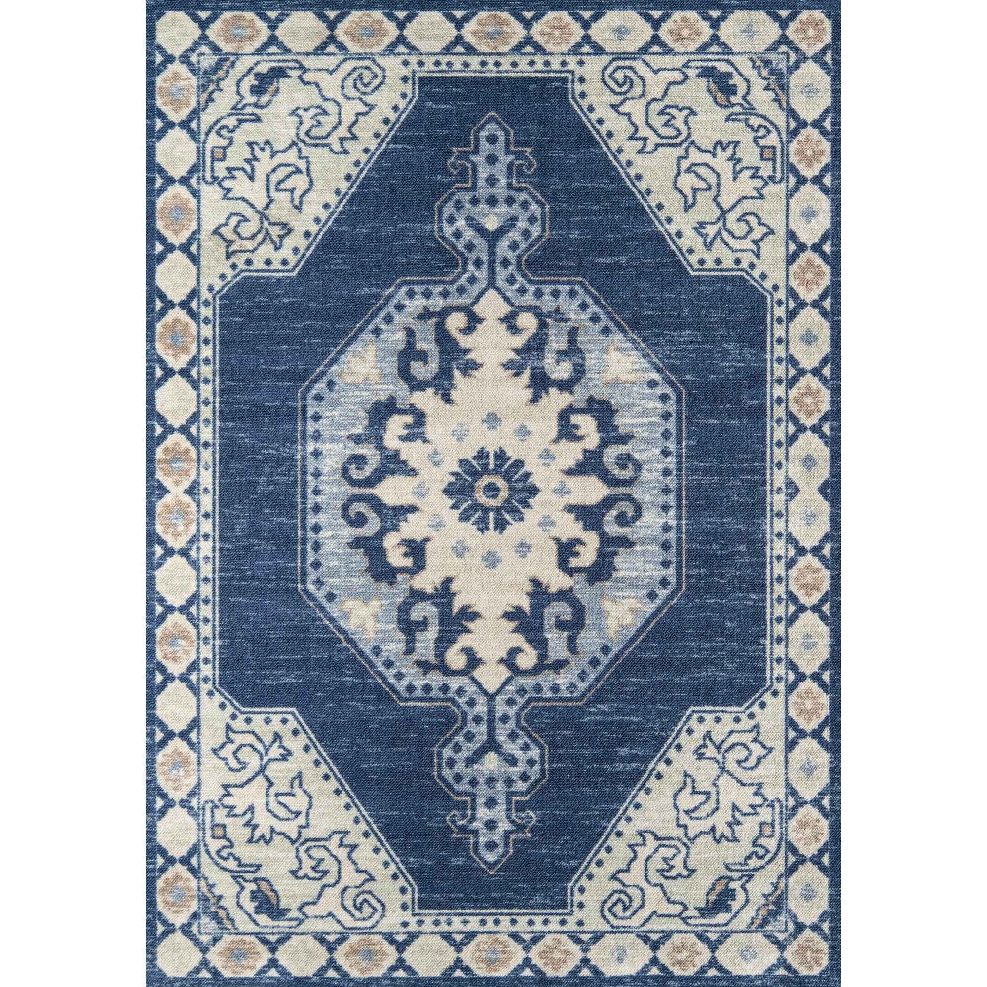 Momeni  Anatolia Wool Blend Traditional Medallion Area Rug 5'3" x 7'6" 5' x 8' Indoor Rectangle