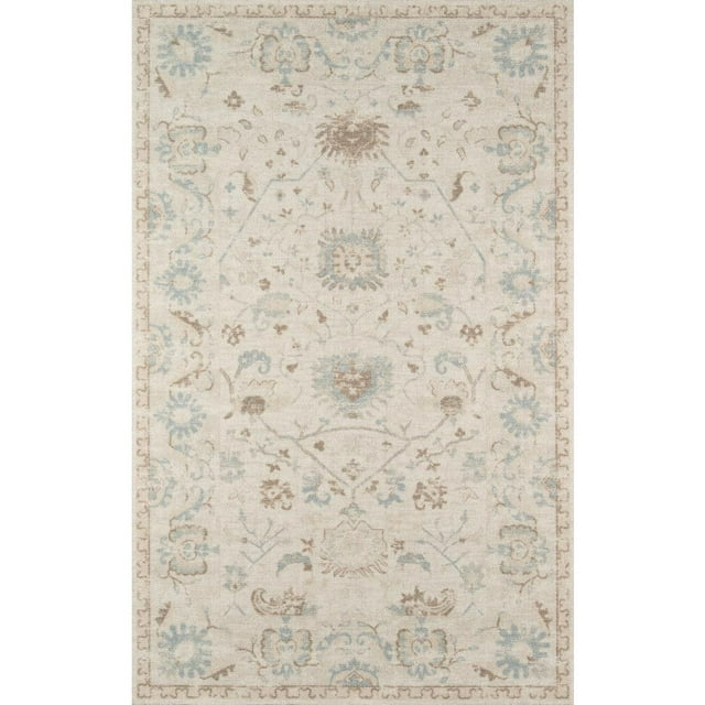 Momeni Anatolia Wool and Nylon Machine Made Beige Area Rug 7'9" X 9'10"