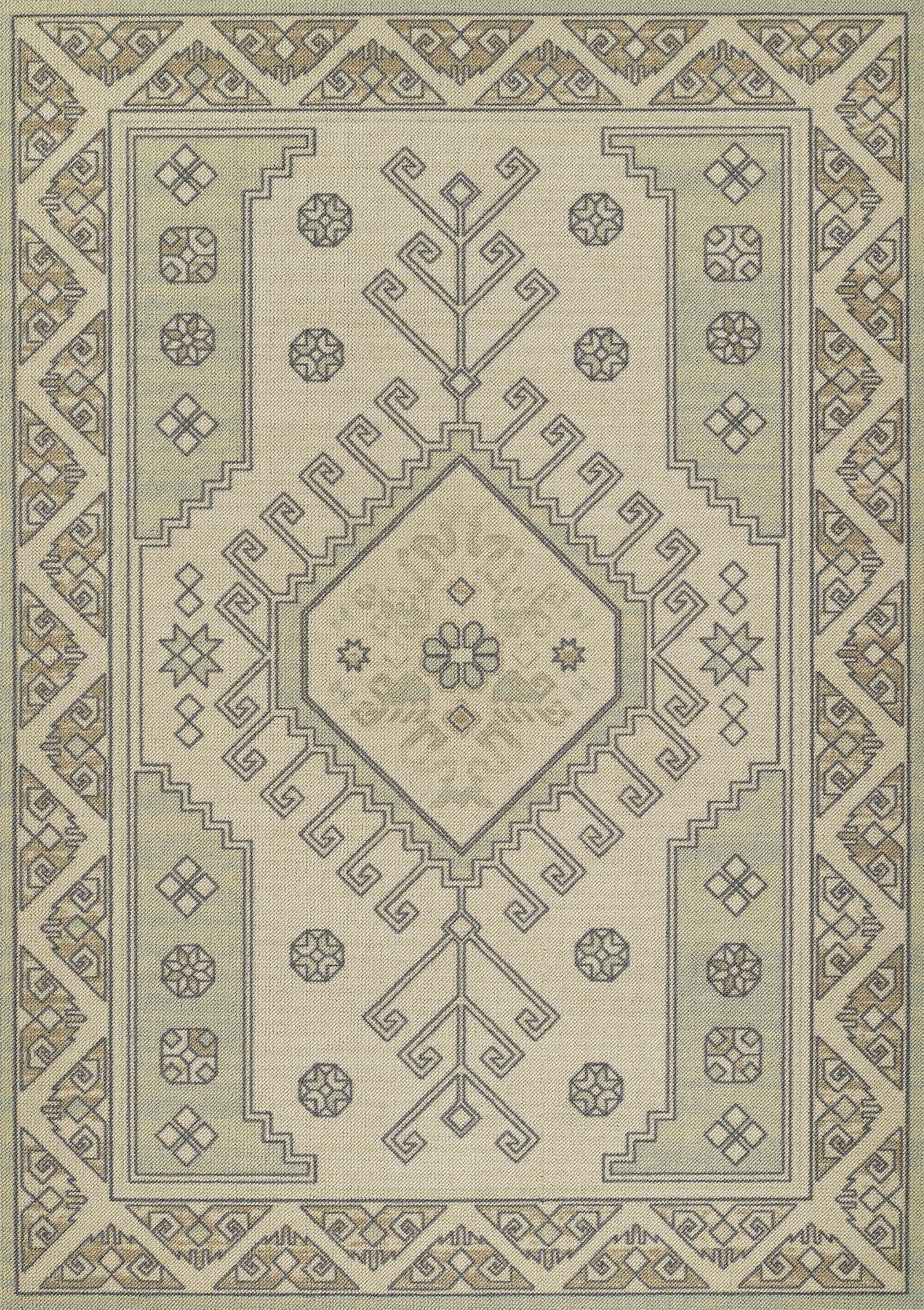 Momeni Anatolia Wool and Nylon Medallion Sage Area Rug 2'3" X 7'6" Runner