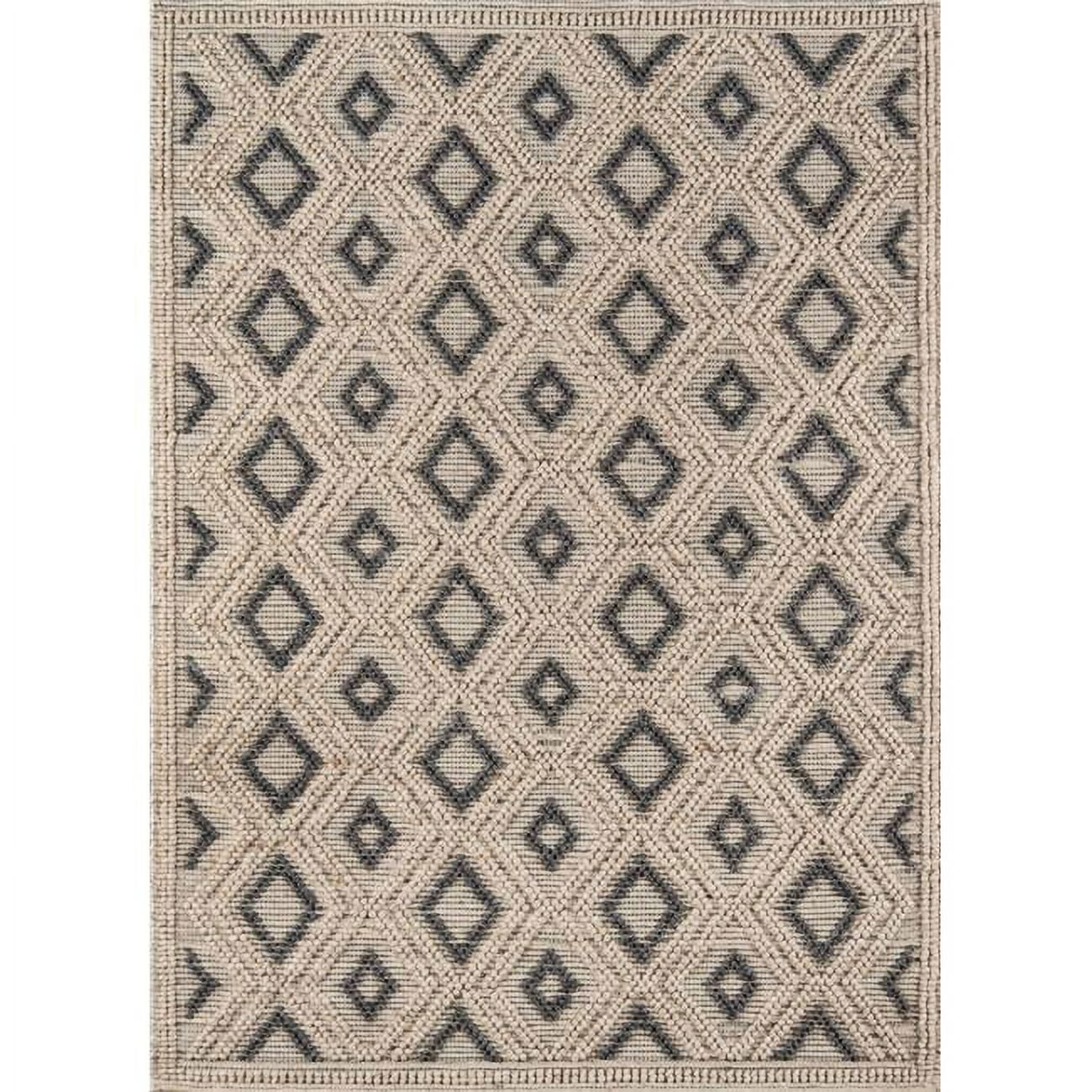 Momeni  Andes Hand Woven Wool and Viscose Contemporary Geometric Area Rug 5' x 7' 5' x 8' Indoor