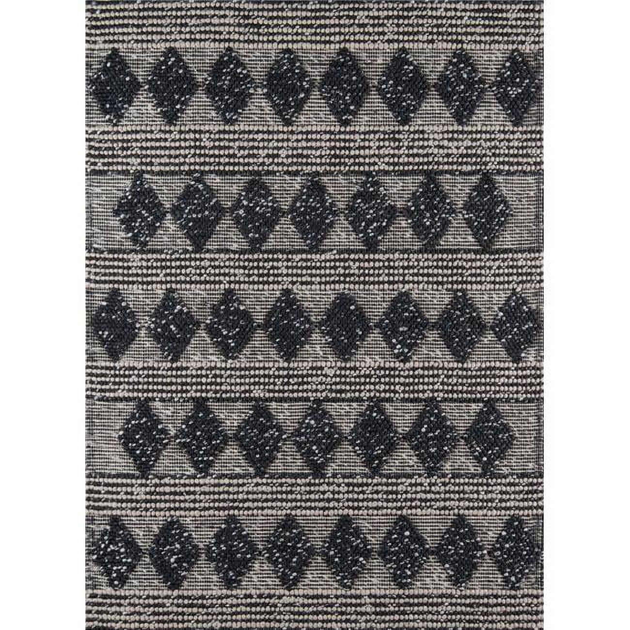 Momeni Andes Hand Woven Wool and Viscose Charcoal Area Rug 7'9" X 9'9"