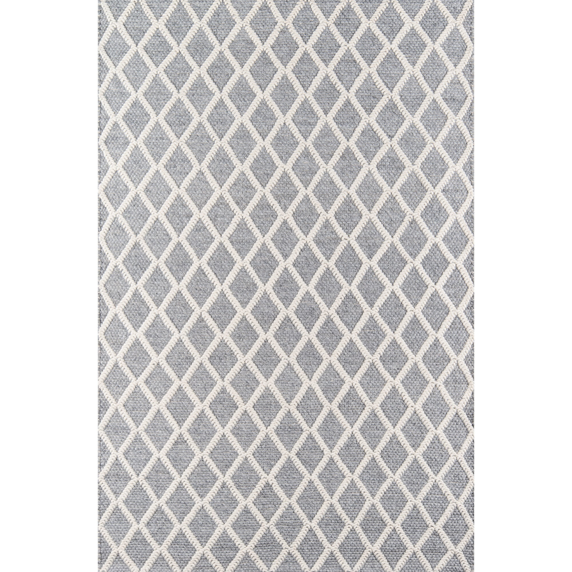 Momeni  Andes Hand-woven Wool and Viscose Trellis Area Rug Grey 5' x 7' Viscose, Wool Trellis, Geometric 5' x 8' Indoor Ivory N/A