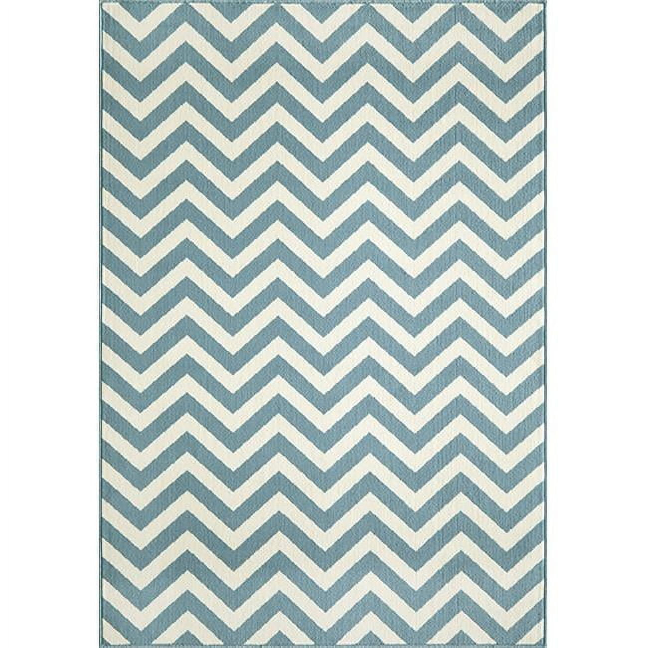 Momeni Baja Area Rugs Indoor/Outdoor Graphic Blue Area Rug, 8' x 13