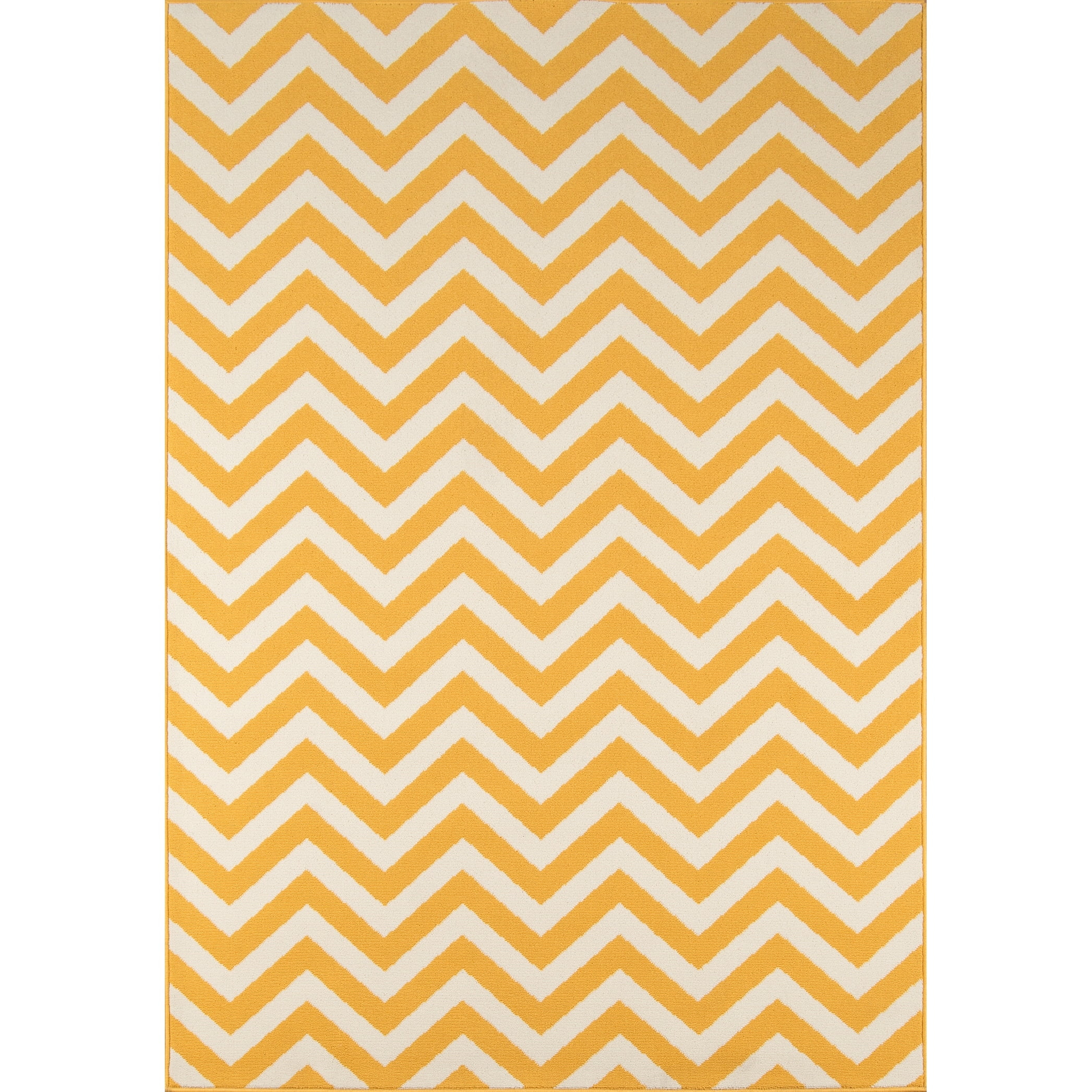 Transitional - Contemporary & Modern - Indoor & Outdoor - Striped Baja Egyptian Regional Machine Made Area Rug - Yellow - 1 ft. 8 in. x 3 ft. 7 in.