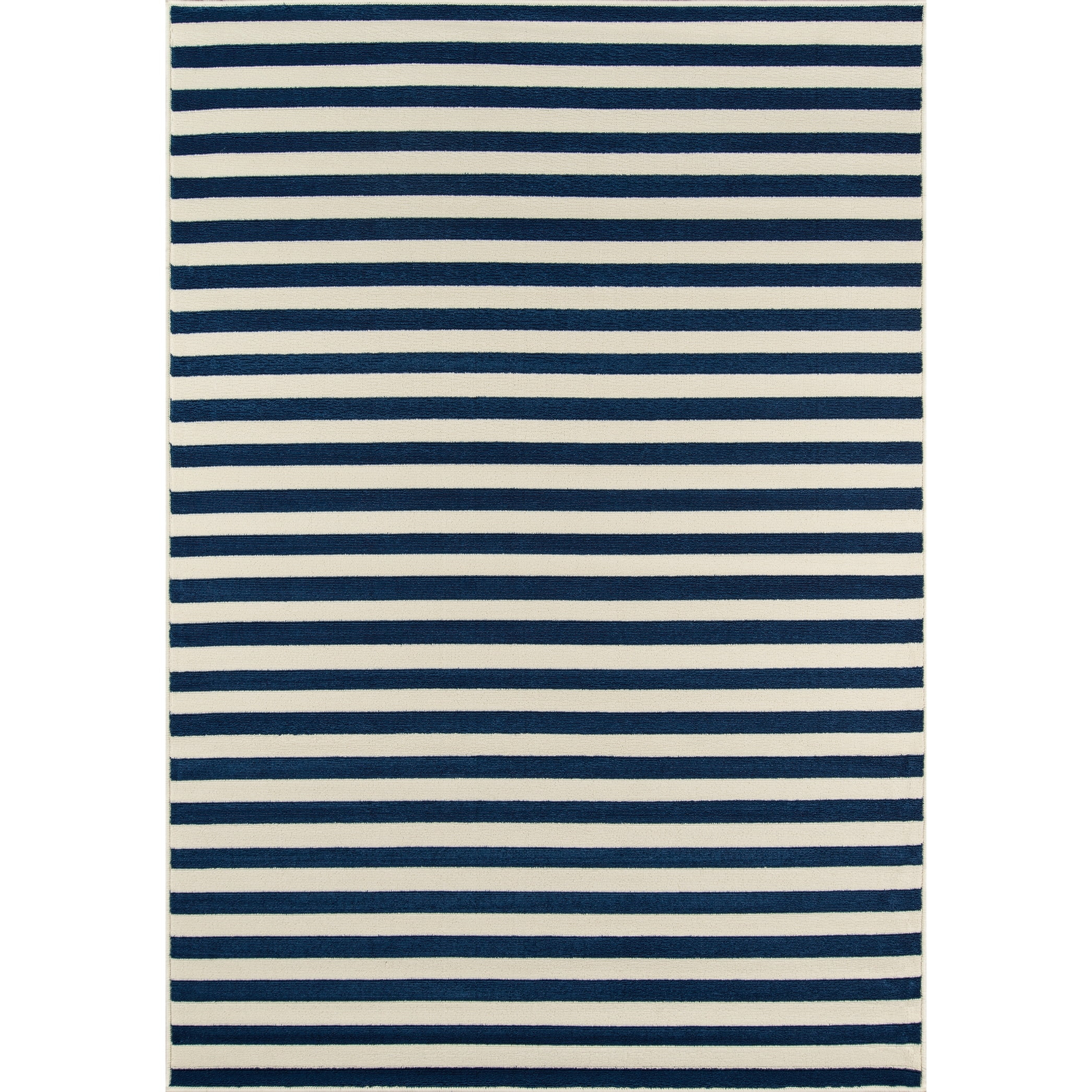 Momeni  Baja Stripe Indoor Outdoor Rug Navy 3'11" x 5'7" 4' x 6' Outdoor, Indoor Rectangle