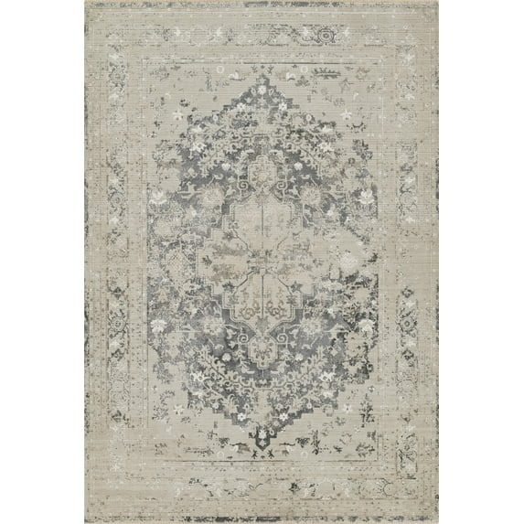 Momeni Cambridge Viscose and PES Medallion Charcoal Area Rug 2'2" X 3'11"