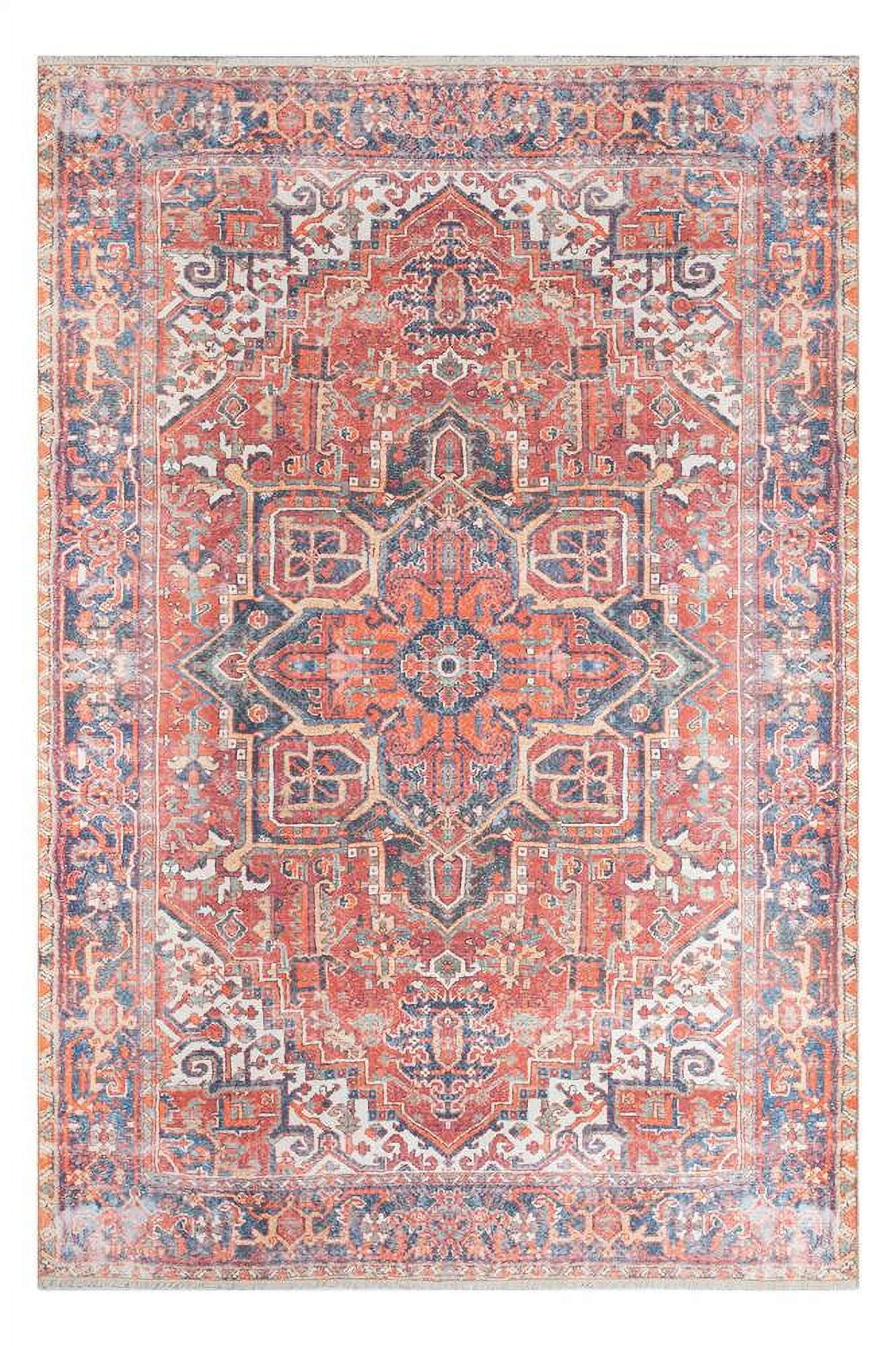 Momeni Chandler Traditional Cotton Polyester Red Area Rug 7'6" x 9'6"
