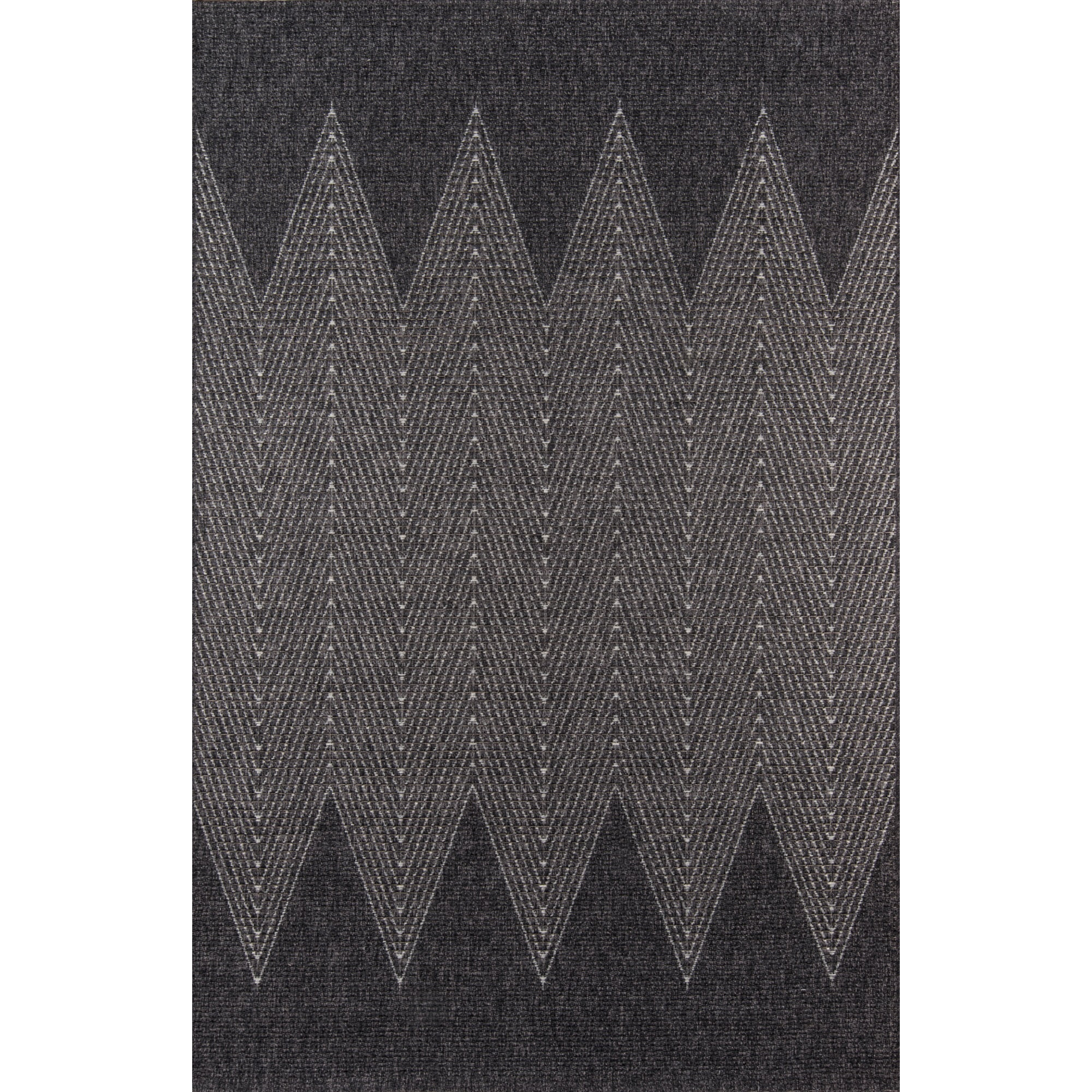 Momeni Como Polypropylene Machine Made Charcoal Indoor Outdoor Rug 2'7" X 7'6"