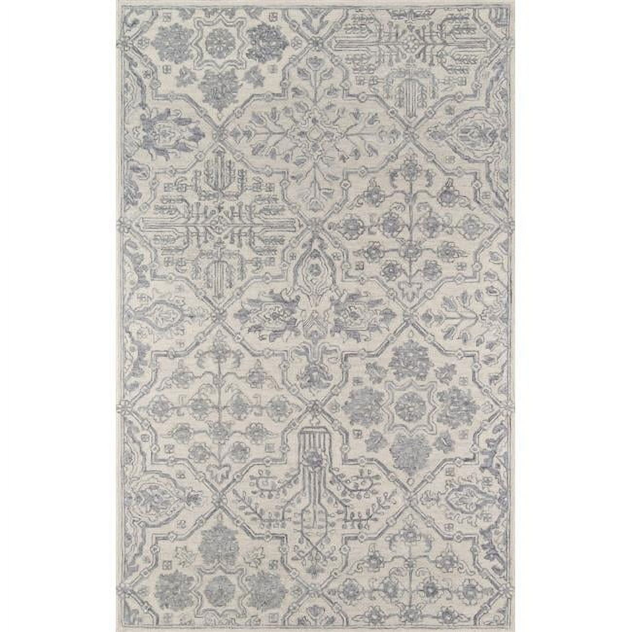 Momeni  Cosette Hand Tufted Wool Traditional Area Rug Grey 5' x 8' 5' x 8' Indoor,Accent,Handmade Beige Rectangle