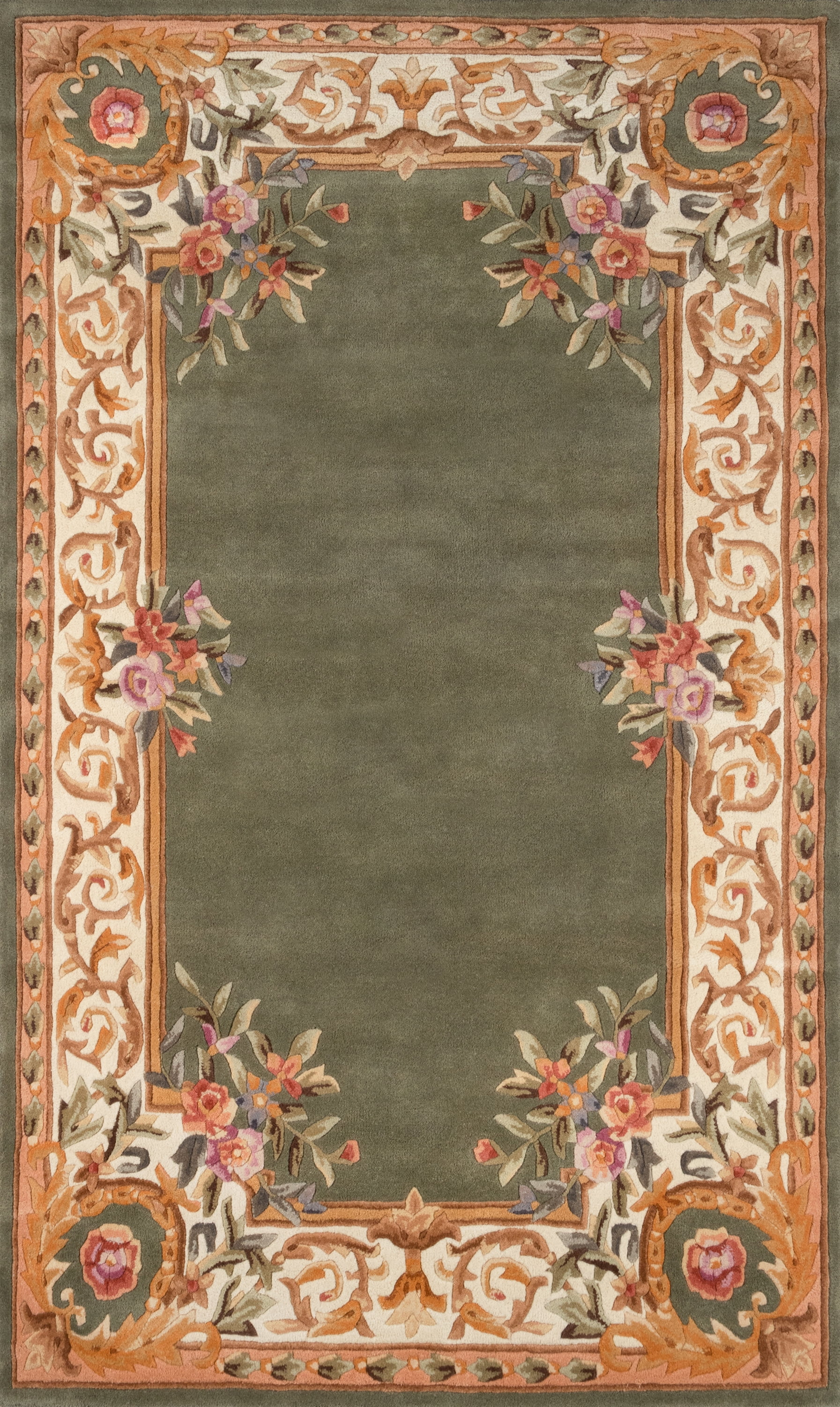 Momeni Harmony India Hand Tufted Wool Transitional Sage Area Rug 5' X 8'