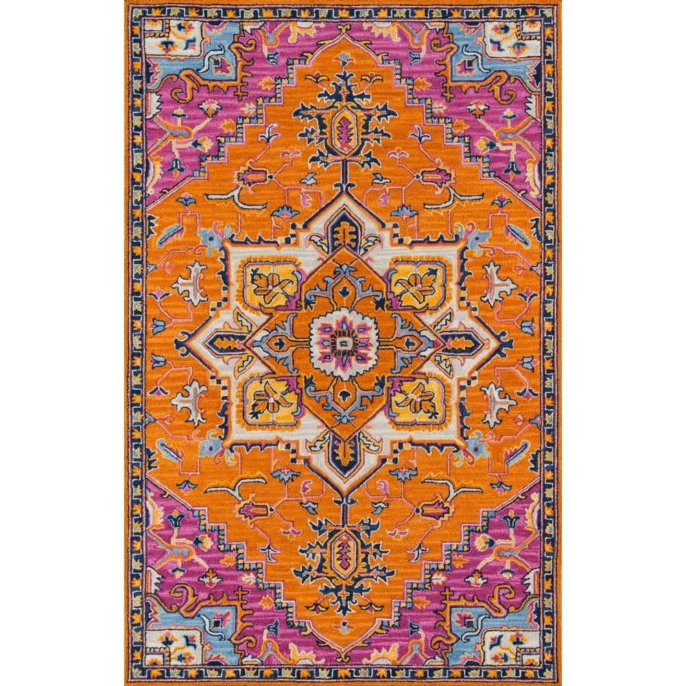 Momeni Ibiza Hand Tufted Wool Orange Area Rug 6' X 9'