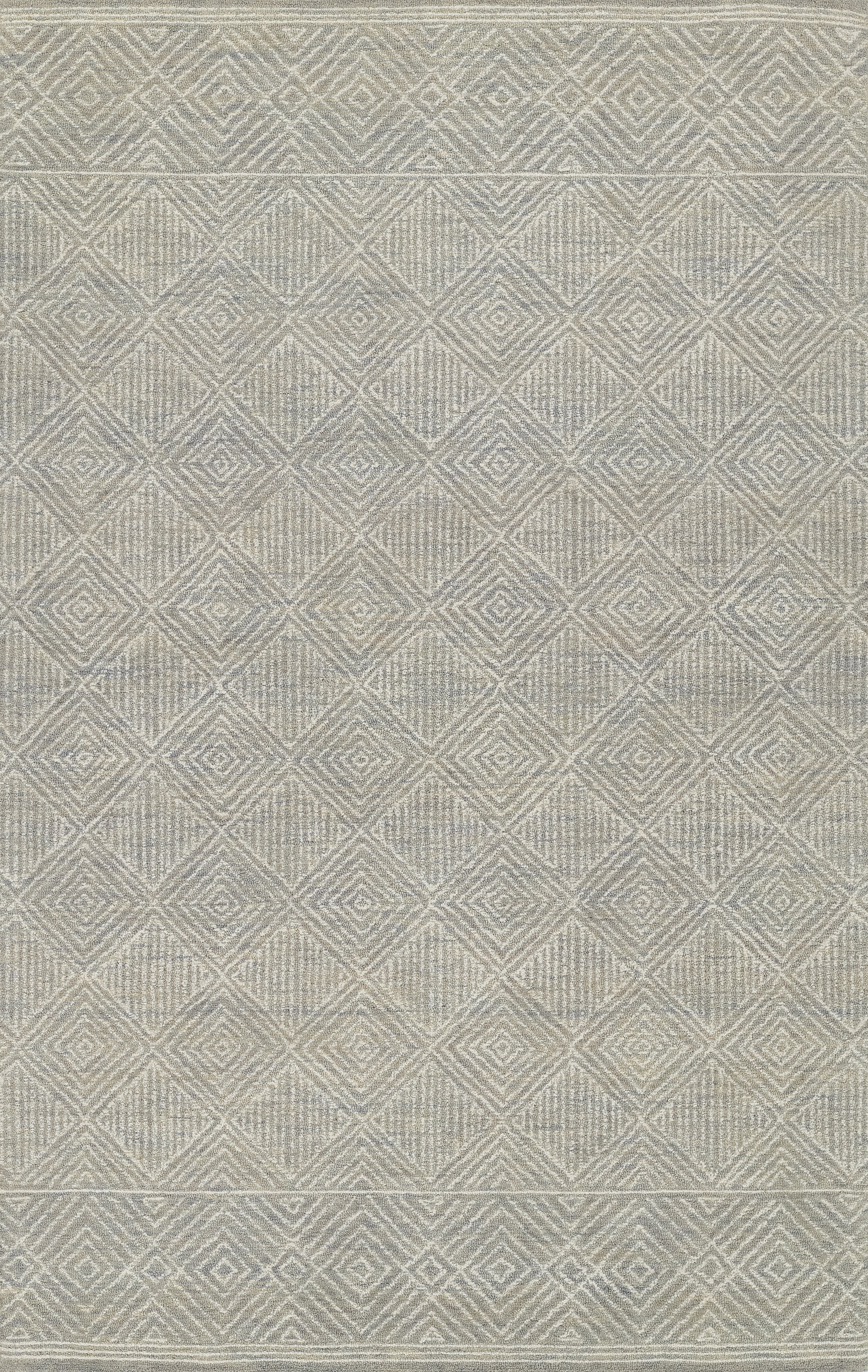 Momeni Mallorca Hand Hooked Wool Geometric Grey Area Rug 3'6" X 5'6"