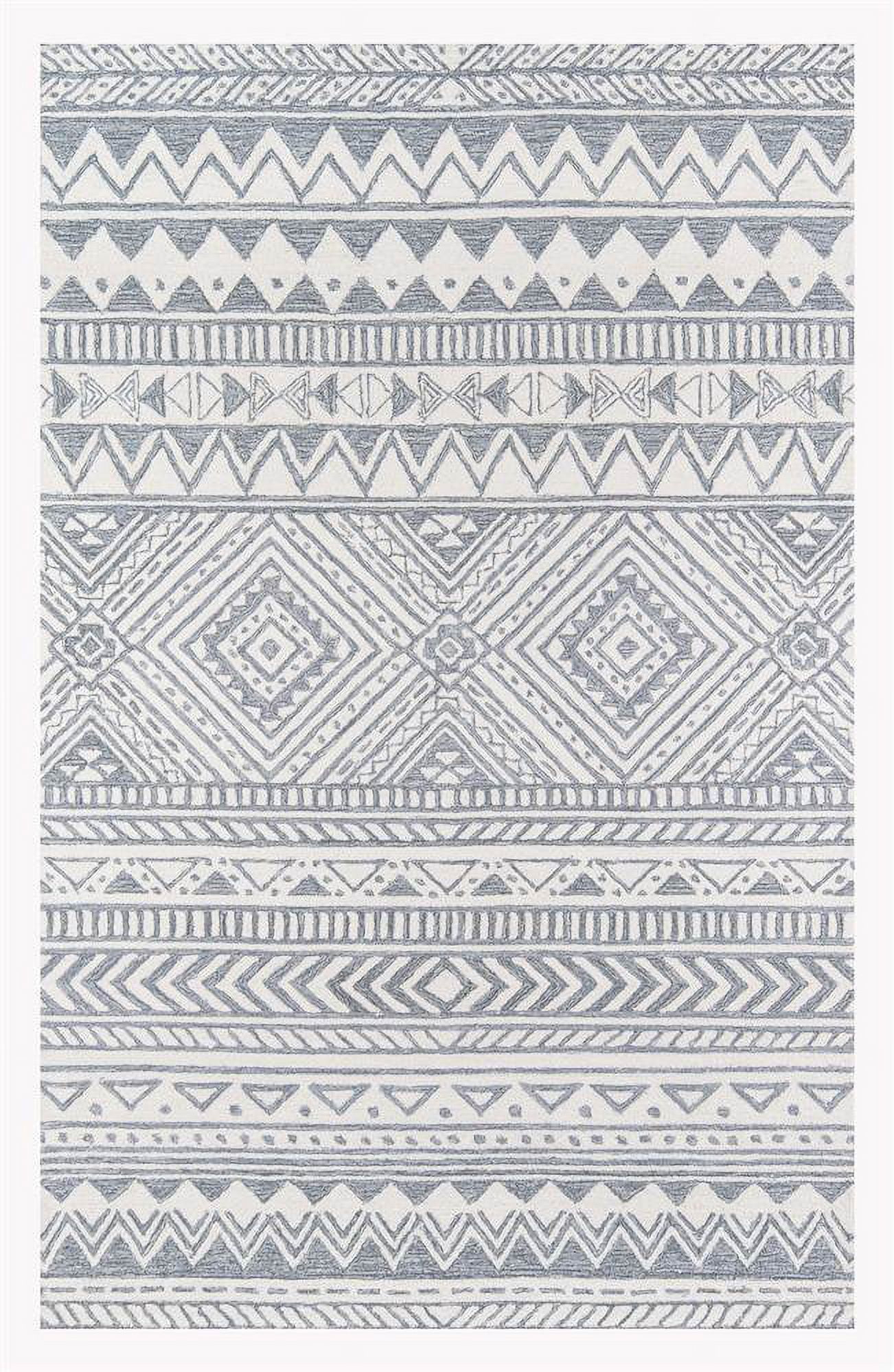 Momeni Mallorca Hand Hooked Wool Grey Area Rug 5' X 8'